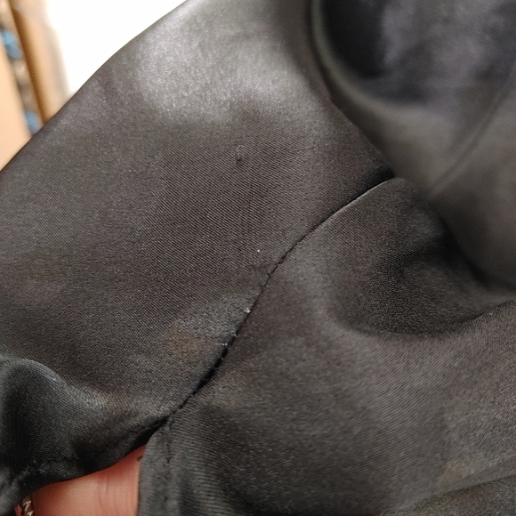 BLACK satin rhinestone chemise size S - Picture 12 of 16